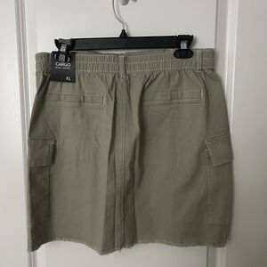 No Comment Tan Cargo Skirt Elastic Waist